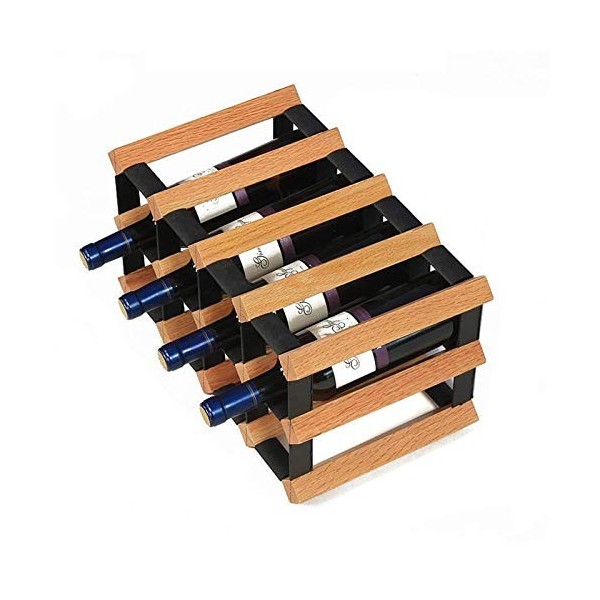 Casier à vin Casier à vin modulaire sur pied pour 12 bouteilles en bois de hêtre - Très robuste et durera longtemps - Pratiqu