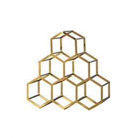 Casier à vin sur Pied Décoration Table à Manger Armoire à vin Créative en métal nid dabeille Artisanat Moderne Rangement de 