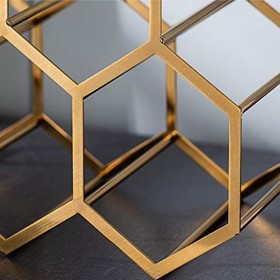 Casier à vin sur Pied Décoration Table à Manger Armoire à vin Créative en métal nid dabeille Artisanat Moderne Rangement de 