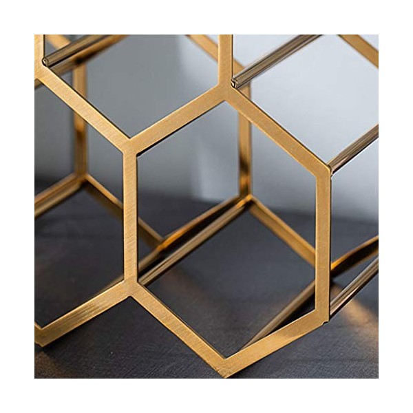 Casier à vin sur Pied Décoration Table à Manger Armoire à vin Créative en métal nid dabeille Artisanat Moderne Rangement de 