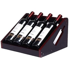 DEUYO Casier à Vin 4 Bouteilles en Bois Massif Assemblé Ornements de Ménage Couleur Rétro, Vin Rouge, 372620Cm Warm as Ever