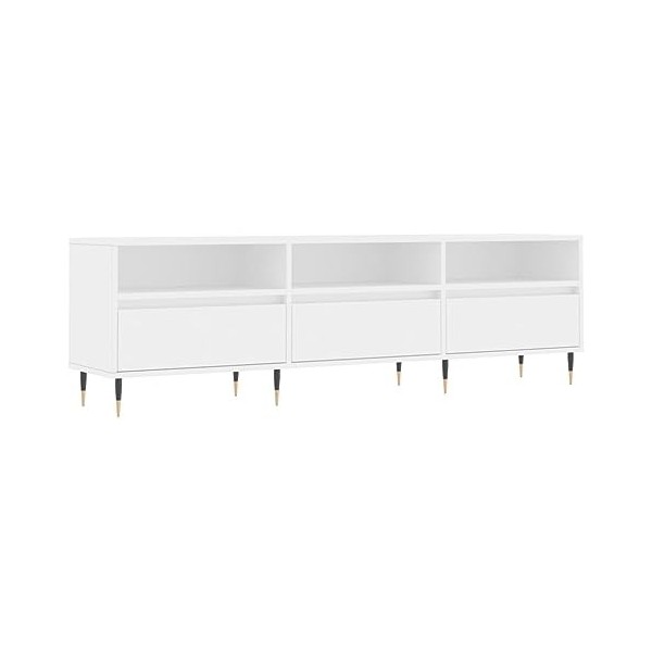 vidaXL Meuble TV Blanc 150x30x44,5 cm Bois dingénierie