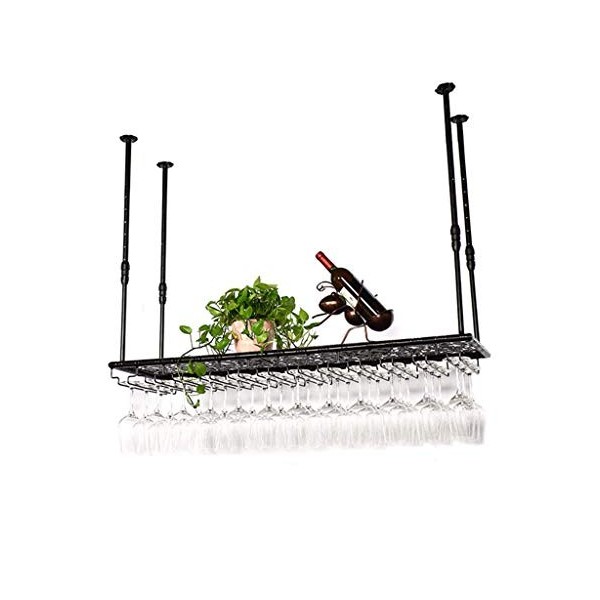 ATHUAH Casier à vin, Bar, Restaurant, Suspendu, casier à Verres à vin, Porte-Bouteille de vin à Hauteur réglable, Porte-gobel