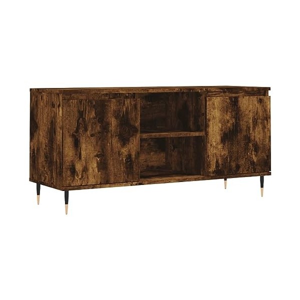 Camerina Meuble TV chêne fumé 104x35x50 cm Bois dingénierie,Meuble TV Étagère,Meuble dangle TV,Meuble Haut Salon