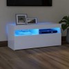 CIADAZ Meuble TV avec lumières LED Blanc 90x35x40 cm,Meuble TV,Meuble TV Moderne,Meuble de Salon