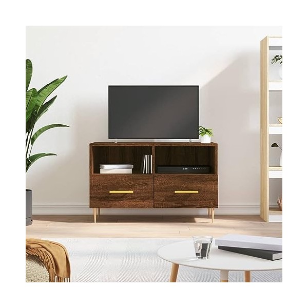 Camerina Meuble TV Chêne Marron 80x36x50 cm Bois dingénierie,Meuble Haut Salon,Meuble TV Étagère,Meuble dangle TV