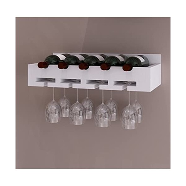 Étagère murale Support à verres à vin/casier à bouteilles en bois massif créatif, casier à vin à lenvers pour restaurant et 