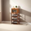 Buffet Liquor Cabinet and Wine Rack with Storage Wood Home Bar Furniture Corner Bar Cabinet with Shelves and Glass Door for H