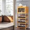Home Bar Furniture Wooden Corner Wine Bar Cabinet Wine Bar Cabinet With Storage Wet Bar with 4 tiers Capacity - Perfect for C