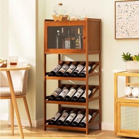 IRON JF Liquor Cabinet Freestanding Wine Racks & Cabinets 15 Bottle Wine Bakers Rack, 1 Tier Freestanding Wine Rack Accent Bu