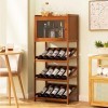 IRON JF Liquor Cabinet Freestanding Wine Racks & Cabinets 15 Bottle Wine Bakers Rack, 1 Tier Freestanding Wine Rack Accent Bu