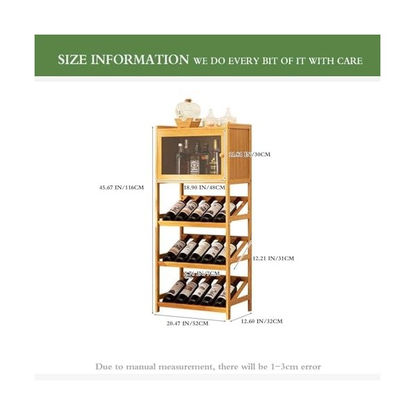 IRON JF Liquor Cabinet Freestanding Wine Racks & Cabinets 15 Bottle Wine Bakers Rack, 1 Tier Freestanding Wine Rack Accent Bu