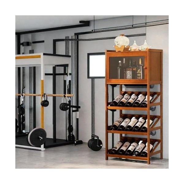 Wine Cabinets for Dining Room Wine Cooler Cabinet Furniture Wine Rack Cabinet Mini Corner Bar Cabinet 4 tier Freestanding Win