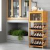 Wine Cabinets for Dining Room Wine Cooler Cabinet Furniture Wine Rack Cabinet Mini Corner Bar Cabinet 4 tier Freestanding Win