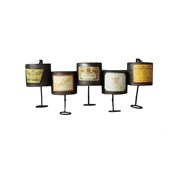 ELzEy Casier à vin Rétro Fer Art Industriel Vent Suspendu Porte-vin loft vin Rouge 53 * 26 * 13.5cm Full Moon