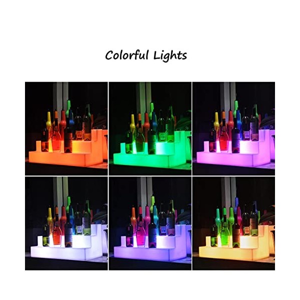 LoJax LED casier à vin Acrylique coloré télécommande lumière Liqueur Bouteille présentoir Maison Bar Barman Gradation présent