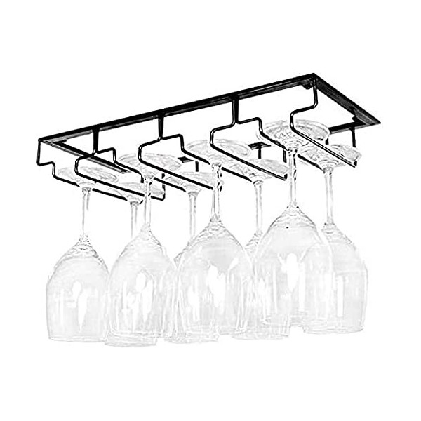 Casier à vin de bar Casier à vin de plafond Casier à bouteilles de vin mural, support de verres à pied suspendu sous larmoir