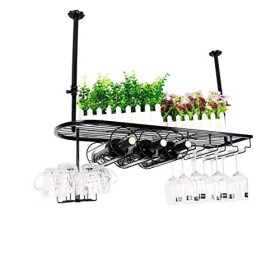 PJQUEKAIPJ Casier à vin, bar, restaurant, suspendu, casier à verres à vin, porte-gobelets à pied pour bar à la maison, peut c