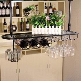 PJQUEKAIPJ Casier à vin, bar, restaurant, suspendu, casier à verres à vin, porte-gobelets à pied pour bar à la maison, peut c