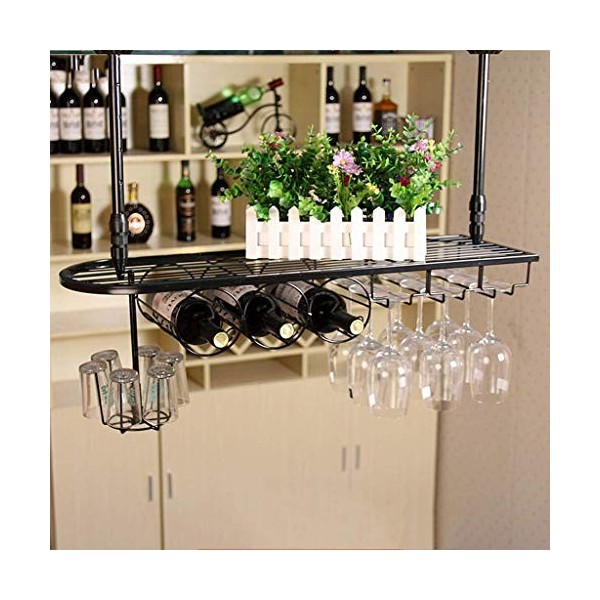 PJQUEKAIPJ Casier à vin, bar, restaurant, suspendu, casier à verres à vin, porte-gobelets à pied pour bar à la maison, peut c