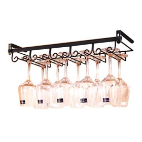 Casier à vin, casier à vin Ledge Support de Rangement Mural en métal Le Verre à vin Mural Peut être placé 10 gobelets Support