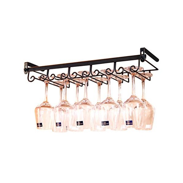 Casier à vin, casier à vin Ledge Support de Rangement Mural en métal Le Verre à vin Mural Peut être placé 10 gobelets Support