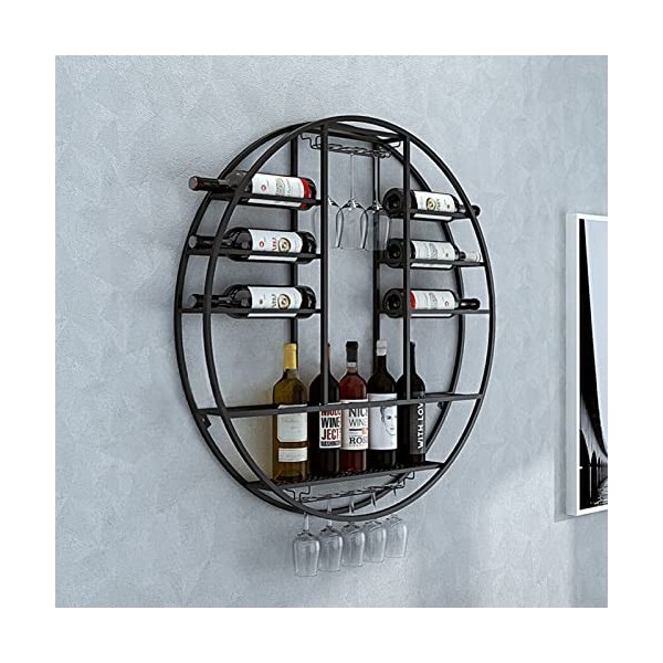 TZUFA Casier à vin Mural, étagère à vin Ronde Faite à la Main, Support de Stockage de vin à la Maison, Support de Stockage de