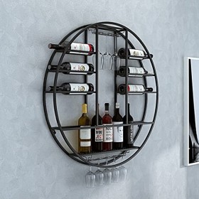 TZUFA Casier à vin Mural, étagère à vin Ronde Faite à la Main, Support de Stockage de vin à la Maison, Support de Stockage de