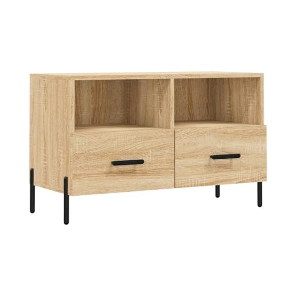 Meuble TV Chêne Sonoma 80x36x50 cm Bois dingénierie - Meuble télé, Meuble TV Industriel, Meuble Chambre, Convient pour Salon