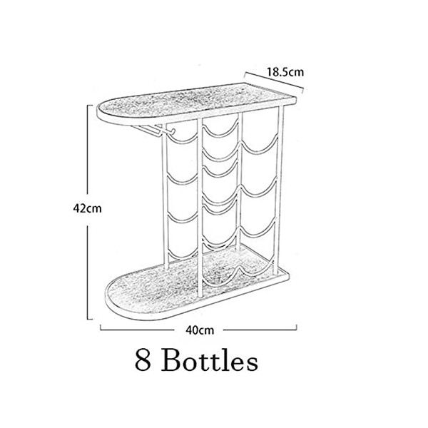 Casier à vin rétro empilable casier à vin Porte-gobelet Multifonctionnel Bar de Cuisine Affichage de Verre à vin étagère de R