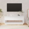 VEEKI Meuble TV, Meuble TV Suspendu, Meuble TV Blanc, Meuble TV Industriel, Meubles de Salon, Salon, Chambre, Cadre en Acier,