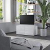 VEEKI Meuble TV, Meuble TV Suspendu, Meuble TV Blanc, Meuble TV Industriel, Meubles de Salon, Salon, Chambre, Cadre en Acier,