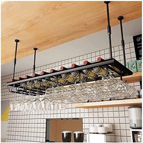 Casier à vin suspendu avec support en verre et étagère, casier à gobelets suspendu à lenvers, casier à vin créatif, casier à