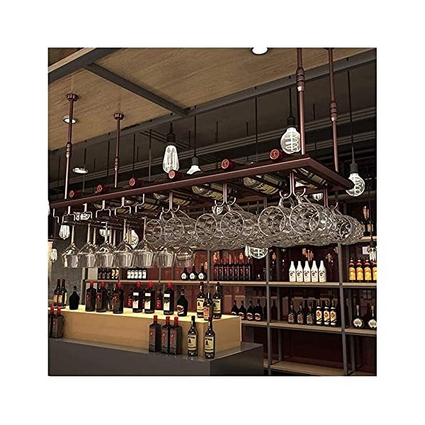 Casier à vin suspendu avec support en verre et étagère, casier à gobelets suspendu à lenvers, casier à vin créatif, casier à