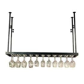 ATHUAH Casier à vin de Plafond réglable, casier à Bouteilles de vin Suspendu en métal Moderne, Support de vin daffichage ave