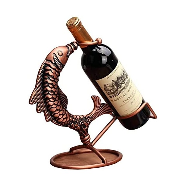 ATHUAH Statue Art Ornement Sculpture De Bureau Casier à Vin, Célèbre Vin Poisson Casier À Vin Chaque Année Casier À Vin Rouge
