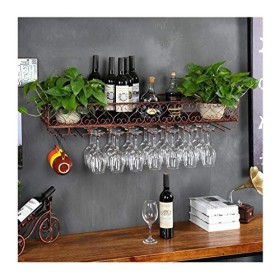 NAMUlA Casier à vin mural, cadre en fer pour restaurant suspendu, casier à verres à vin, casier à gobelets suspendu, plancher