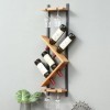 BTZHY Casier à vin Mural, étagère en Bois et en métal décoratif de Restaurant créatif, Porte-Bouteille de Stockage de vin, Su