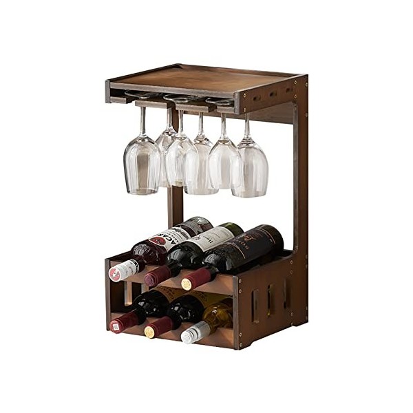 Casier à vin mural en bois, casier à vin mural, support à verres à pied pour bouteilles de vin, casier à vin, casier à verres