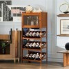 IRON JF Wine Storage Cabinet Liquor Cabinet Wet Bar Farmhouse Corner Cabinet Industrial Wine Rack Freestanding & Cabinets 4 T