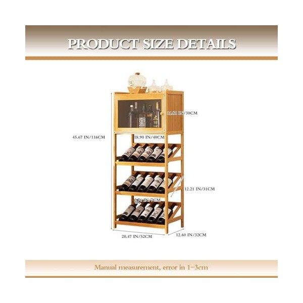 IRON JF Wine Storage Cabinet Liquor Cabinet Wet Bar Farmhouse Corner Cabinet Industrial Wine Rack Freestanding & Cabinets 4 T