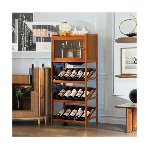 IRON JF Wine Storage Cabinet Liquor Cabinet Wet Bar Farmhouse Corner Cabinet Industrial Wine Rack Freestanding & Cabinets 4 T