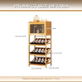 IRON JF Wine Storage Cabinet Liquor Cabinet Wet Bar Farmhouse Corner Cabinet Industrial Wine Rack Freestanding & Cabinets 4 T