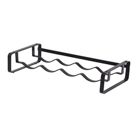 casier à vin Iron Art Casier à Vin Noir Fer Plat Casier à Vin 4 Paquets Peuvent Superposés Casier de Stockage de Vin Rouge Su