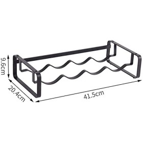 casier à vin Iron Art Casier à Vin Noir Fer Plat Casier à Vin 4 Paquets Peuvent Superposés Casier de Stockage de Vin Rouge Su