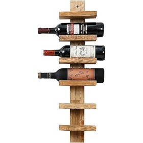 ELzEy Casier à vin Mural en Bois pour 6 Bouteilles, étagères murales de Rangement pour présentoir à vin Vintage, Couleur Bois