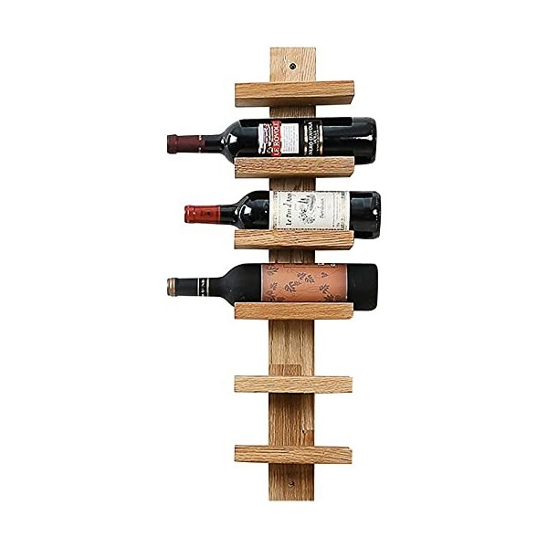 ELzEy Casier à vin Mural en Bois pour 6 Bouteilles, étagères murales de Rangement pour présentoir à vin Vintage, Couleur Bois