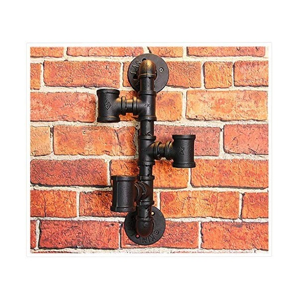 ELzEy Casier à vin Mural en Fer de Style loft avec Conduite deau/étagère de décoration pour Salle à Manger, Cuisines, Salon