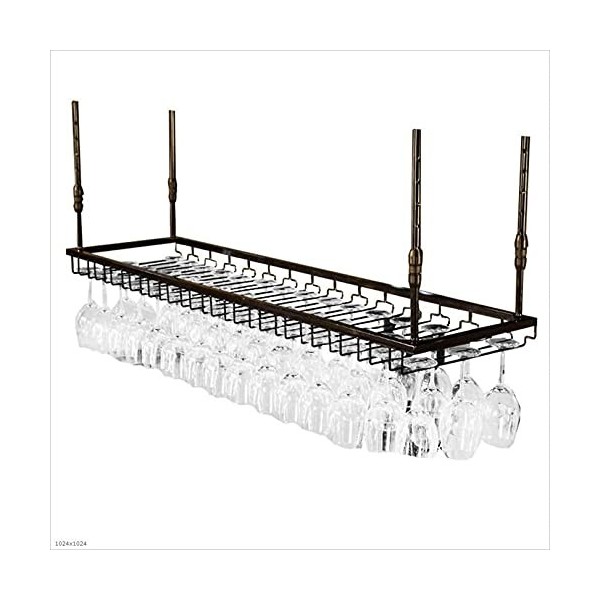 Générique Casier à vin, Bar, Restaurant, Suspendu, casier à Verres à vin, Support Mural pour Bar en métal, Hauteur réglable a