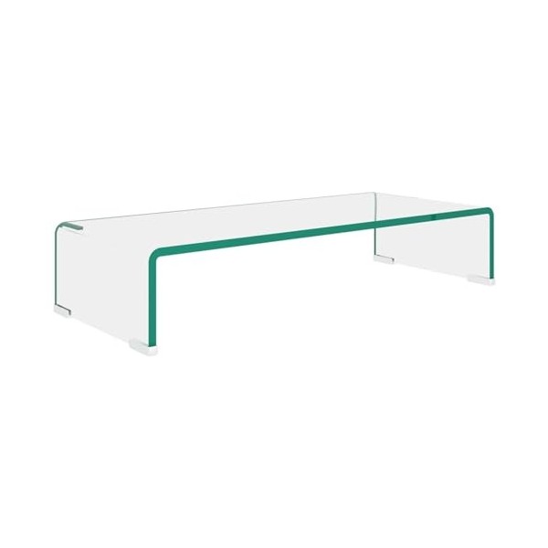 GuyAna Meuble TV/pour Moniteur 60 x 25 x 11 cm Verre Transparent,Meuble TV,Meuble TV Moderne,Meuble de Salon